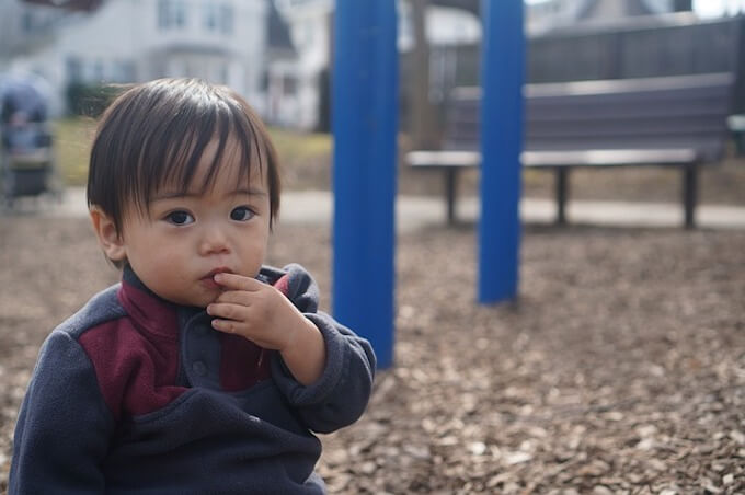 公園と男の子